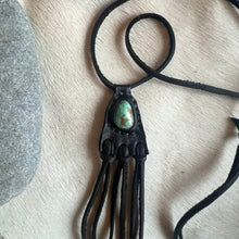 Load image into Gallery viewer, Kingman Turquoise Horizon Necklace - Black Tassels