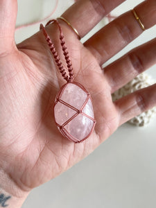 Rose Quartz Nylon Talisman