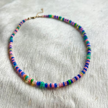 Load image into Gallery viewer, rainbow opal necklace (purple)