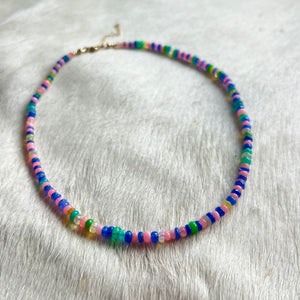 rainbow opal necklace (purple)