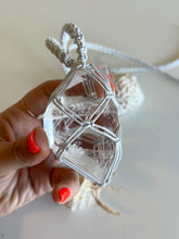 Load image into Gallery viewer, Clear Quartz Leather Talisman (White)