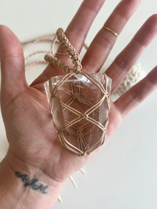 Clear Quartz Leather Talisman (Natural)