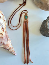 Load image into Gallery viewer, Hubei Turquoise Horizon Necklace (Tan Tassels)