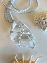 Load image into Gallery viewer, Clear Quartz Leather Talisman (White)