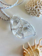 Load image into Gallery viewer, Clear Quartz Leather Talisman (White)