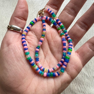 rainbow opal necklace (purple)