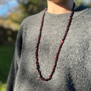 Wrap Necklace - Garnet Pebble