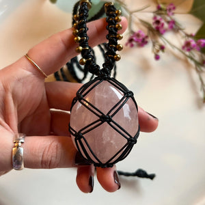 rose quartz talisman (black)