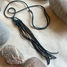 Load image into Gallery viewer, Kingman Turquoise Horizon Necklace - Black Tassels