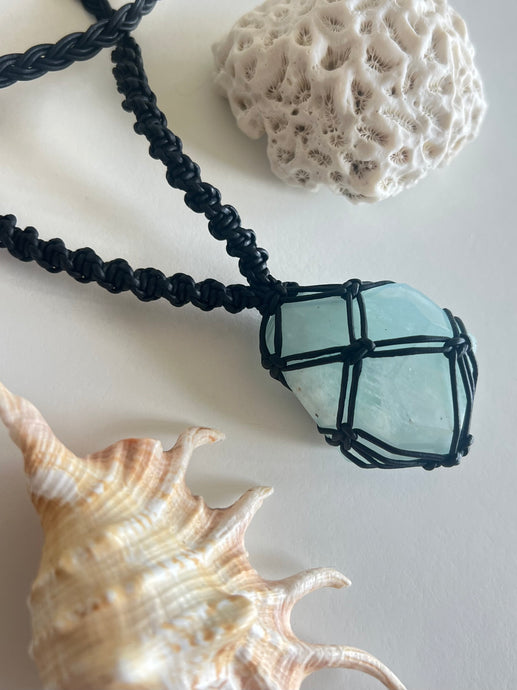 Aquamarine Leather Talisman