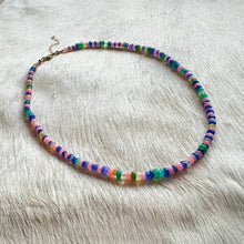 Load image into Gallery viewer, rainbow opal necklace (purple)