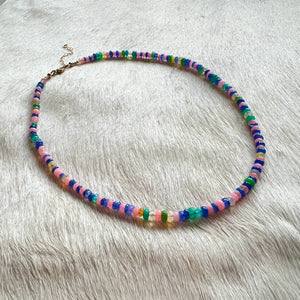 rainbow opal necklace (purple)