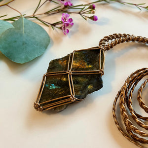 raw labradorite talisman