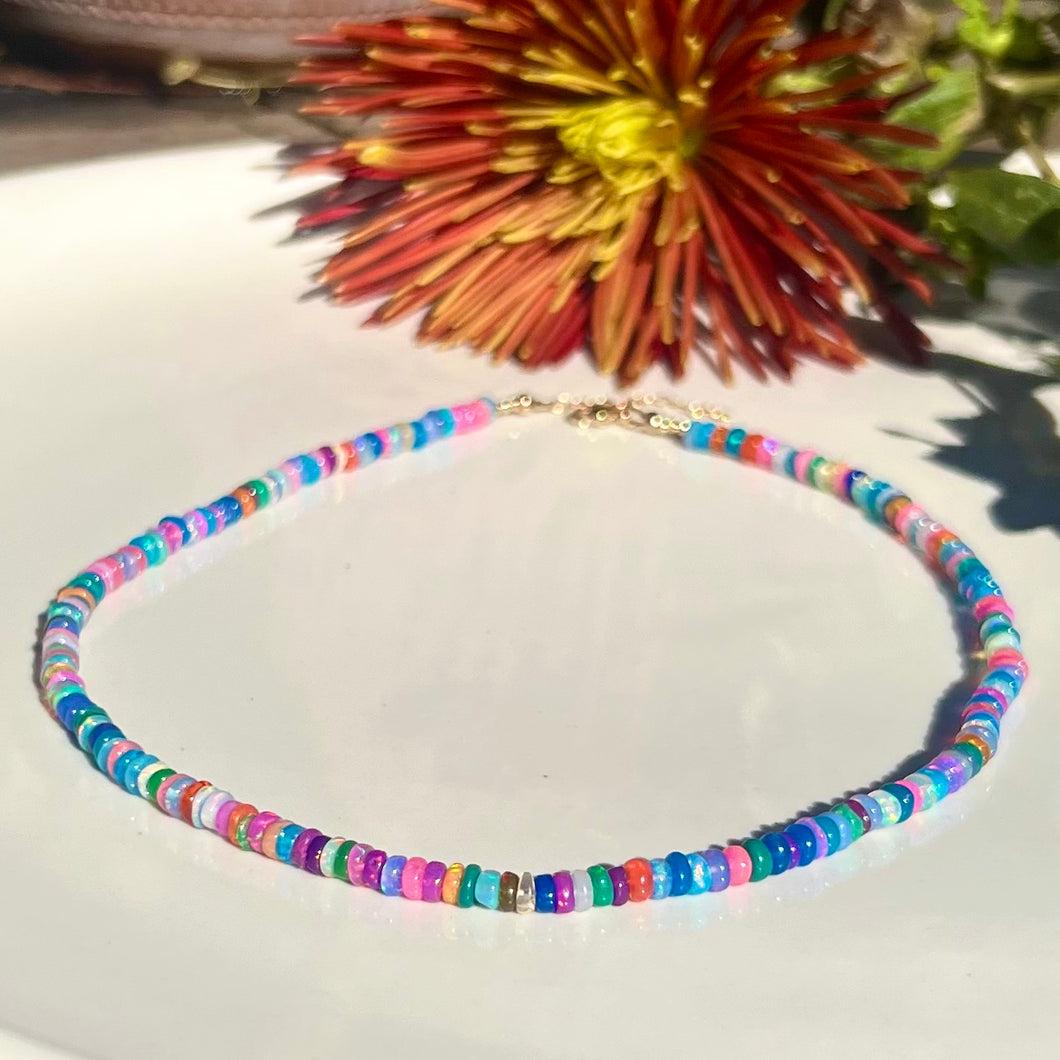 rainbow opal necklace