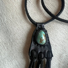 Load image into Gallery viewer, Kingman Turquoise Horizon Necklace - Black Tassels