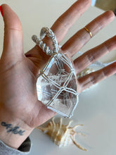 Load image into Gallery viewer, Clear Quartz Leather Talisman (White)