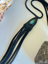 Load image into Gallery viewer, Royston Turquoise Horizon Necklace (Black Tassels)