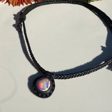 Load image into Gallery viewer, opal rope necklace (black/pink)