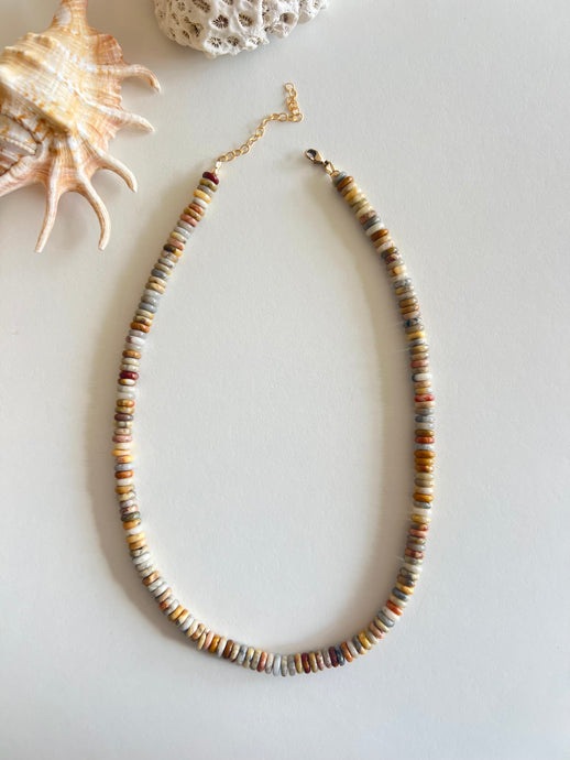 Summer Necklace - Yellow Crazy Lace Agate