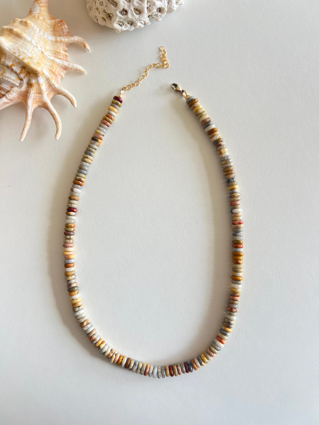 Summer Necklace - Yellow Crazy Lace Agate
