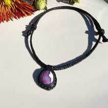 Load image into Gallery viewer, opal rope necklace (black/purple)