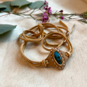 turquoise horizon bracelet (tan)