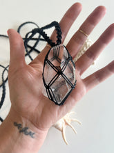 Load image into Gallery viewer, Clear Quartz Leather Talisman (Black)