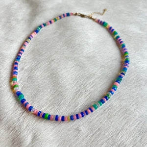 rainbow opal necklace (purple)
