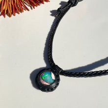 Load image into Gallery viewer, opal rope necklace (black/teal)