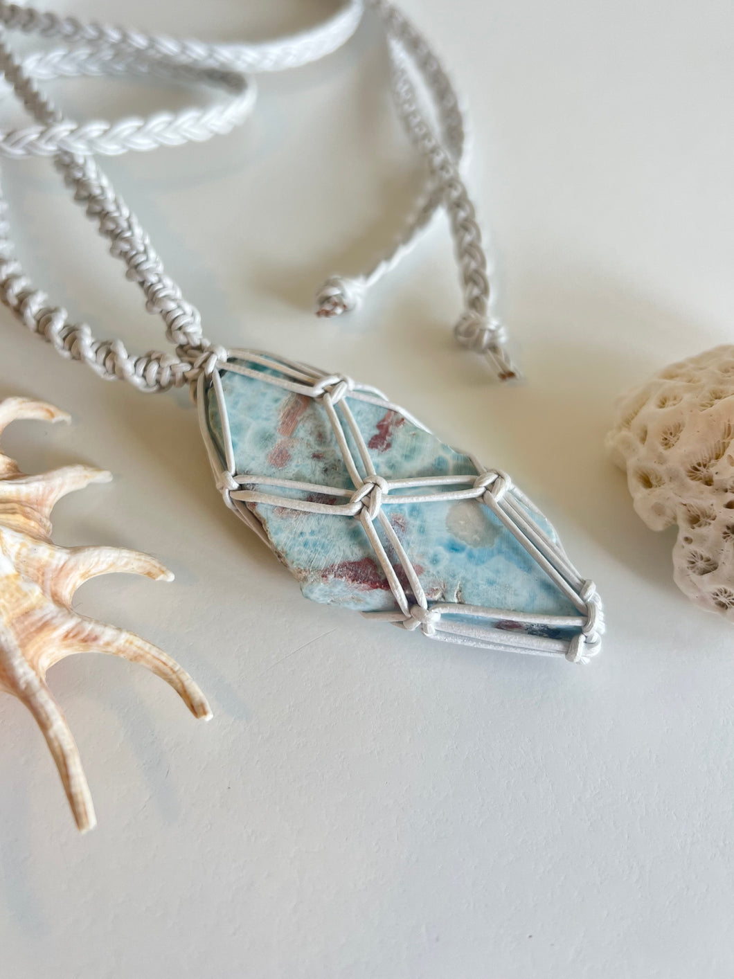 Larimar Leather Talisman