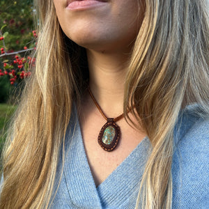 Kingman Turquoise Horizon Necklace - Brown