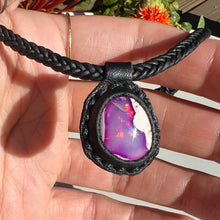 Load image into Gallery viewer, opal rope necklace (black/purple)