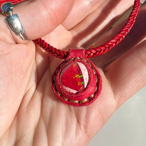 opal rope necklace (red)