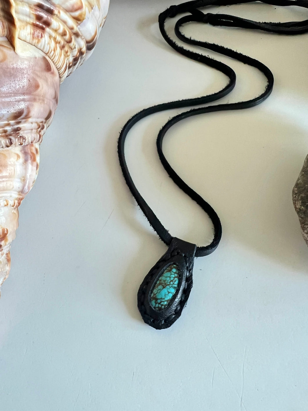 Houston Turquoise Horizon Necklace (Black)