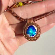 Load image into Gallery viewer, opal rope necklace (brown/blue)