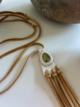 Load image into Gallery viewer, Hubei Turquoise Horizon Necklace (White Tassels)