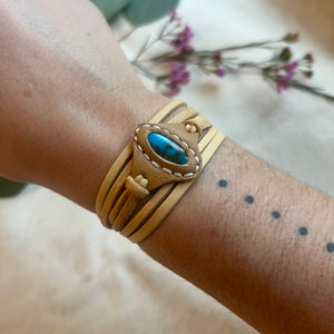 turquoise horizon bracelet (tan)