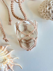 Clear Quartz Leather Talisman (Natural)