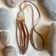 Load image into Gallery viewer, Amazonite Horizon Necklace - Tan Tassels
