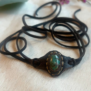 turquoise horizon bracelet (brown)