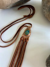 Load image into Gallery viewer, Hubei Turquoise Horizon Necklace (Tan Tassels)