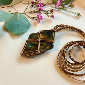 raw labradorite talisman