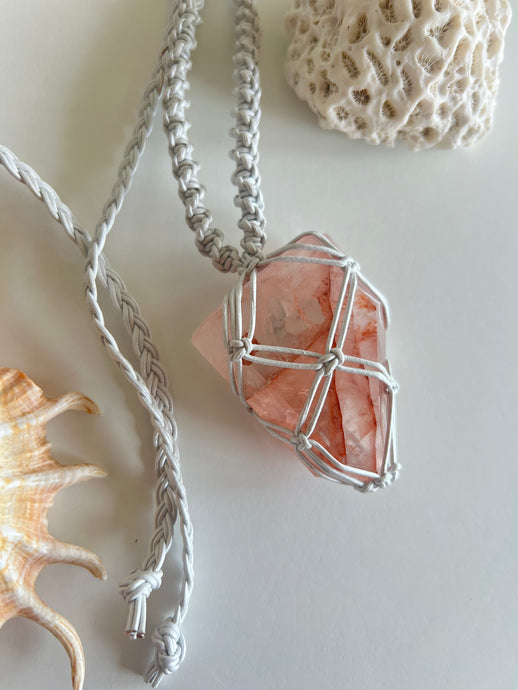 Red Fire Quartz Leather Talisman