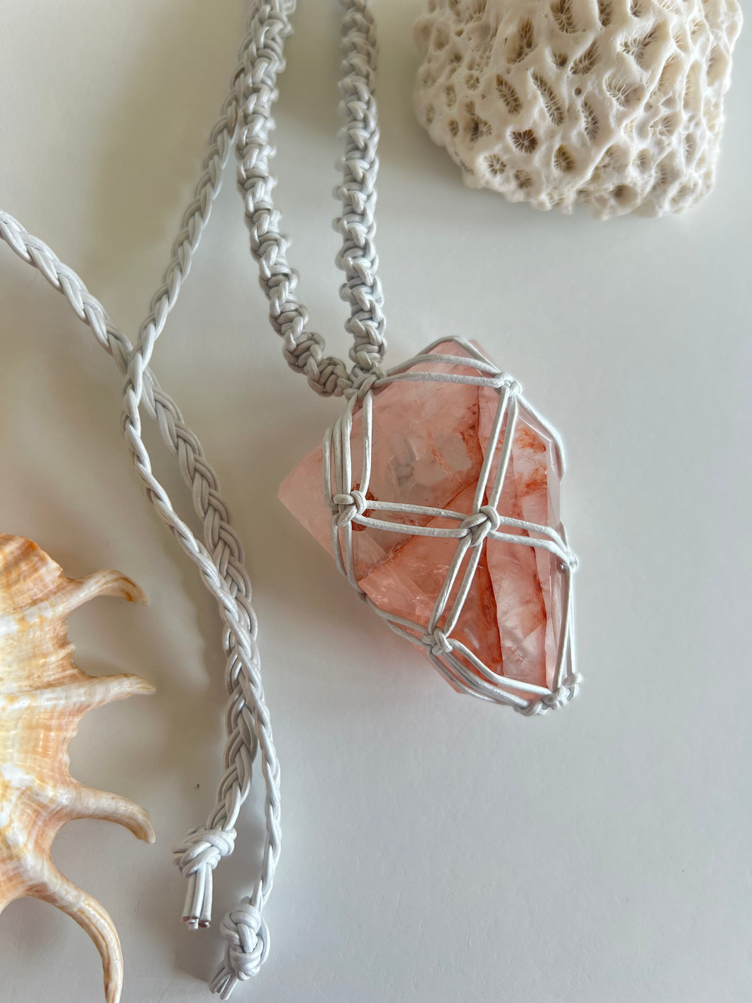 Red Fire Quartz Leather Talisman