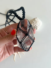 Load image into Gallery viewer, Clear Quartz Leather Talisman (Black)