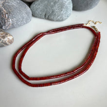 Load image into Gallery viewer, Wrap Necklace - Carnelian Heishi
