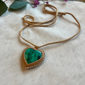 malachite heart horizon necklace