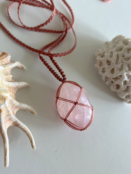 Rose Quartz Nylon Talisman
