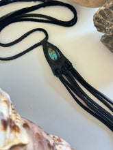 Load image into Gallery viewer, Royston Turquoise Horizon Necklace (Black Tassels)
