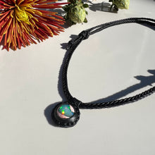 Load image into Gallery viewer, opal rope necklace (black/teal)